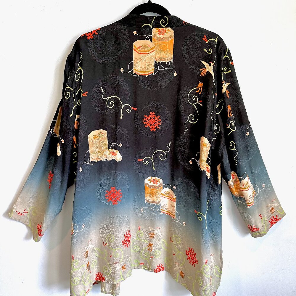 Citron Santa Monica Silk Asian Crane Tunic